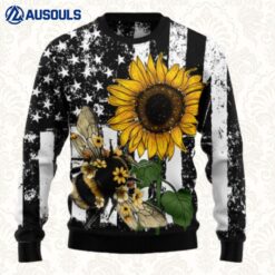 Sunflower Bee Ugly Sweaters For Men Women Unisex