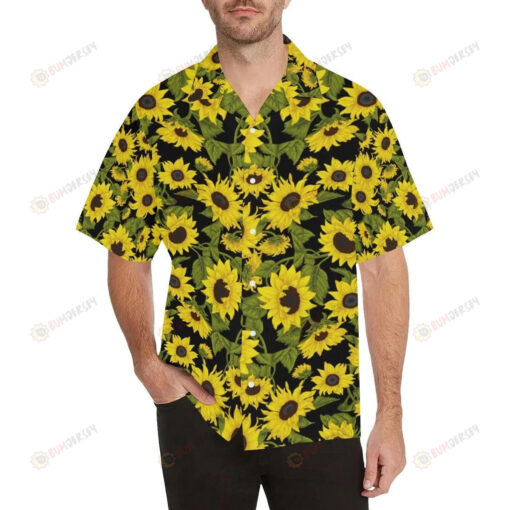 Sunflower Theme Pattern All Over Print Hawaiian Shirt Beach Short Sleeve