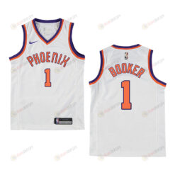 Suns Youth Devin Booker 1 Classic White Jersey