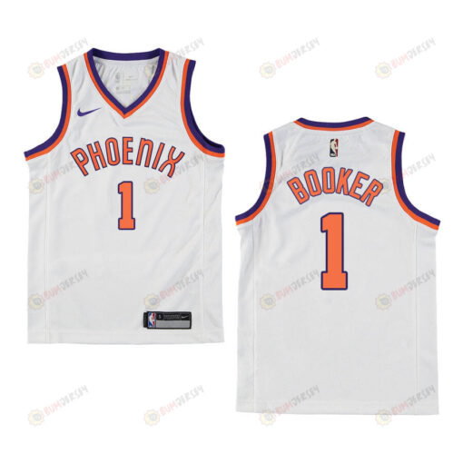 Suns Youth Devin Booker 1 Classic White Jersey