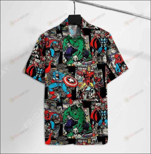 Super Heros Marvel Film Multicolor Hawaiian Shirt