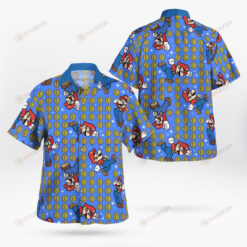 Super Mario With Coin Hawaiian Shirt Beach Short Sleeve