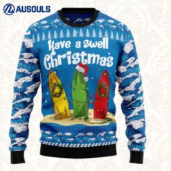 Surfer Swell Christmas Ugly Sweaters For Men Women Unisex