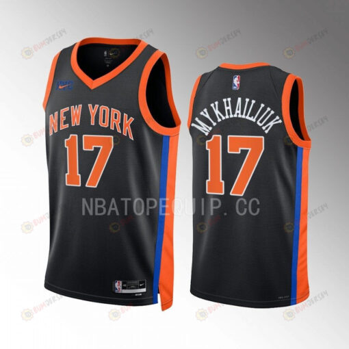 Sviatoslav Mykhailiuk 17 2022-23 New York Knicks Black City Edition Jersey Swingman