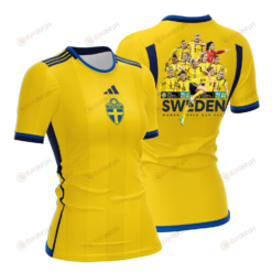 Sweden 2023 Road To World Cup Champions Women Home Jersey - Yellow - All Over Printed Jersey