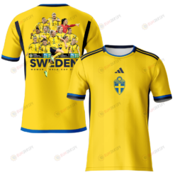 Sweden 2023 Road To World Cup Champions Youth Home Jersey - Yellow - All Over Printed Jersey