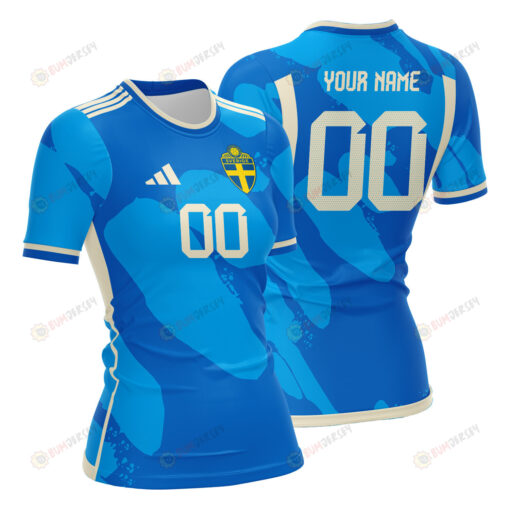 Sweden 2023 Women Away Custom Jersey - Blue - All Over Printed Jersey