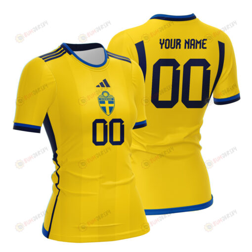 Sweden 2023 Women Home Custom Jersey - Yellow - All Over Printed Jersey