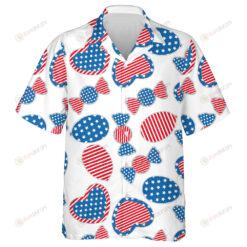 Sweet Candy And Heart Shapes At The Style Of American Flag Hawaiian Shirt