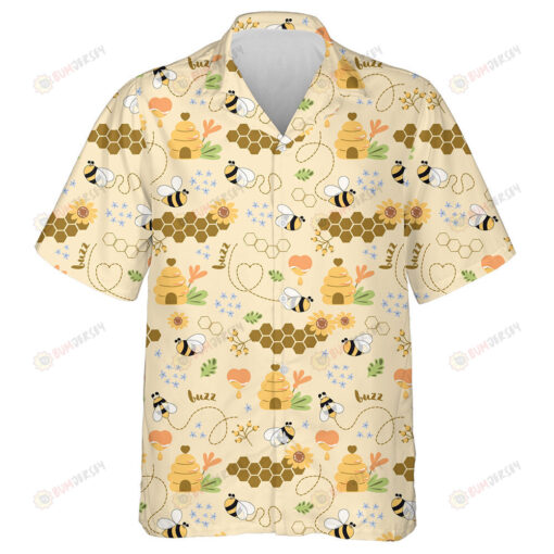 Sweet Honey Cute Bees Tasty Healthy Honey Hawaiian Shirt