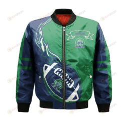 Swift Current Broncos Bomber Jacket 3D Printed Flame Ball Pattern