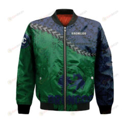 Swift Current Broncos Bomber Jacket 3D Printed Grunge Polynesian Tattoo