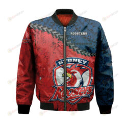 Sydney Roosters Bomber Jacket 3D Printed Grunge Polynesian Tattoo