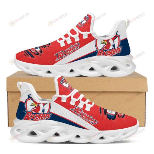 Sydney Roosters Logo Torn Pattern 3D Max Soul Sneaker Shoes In Red