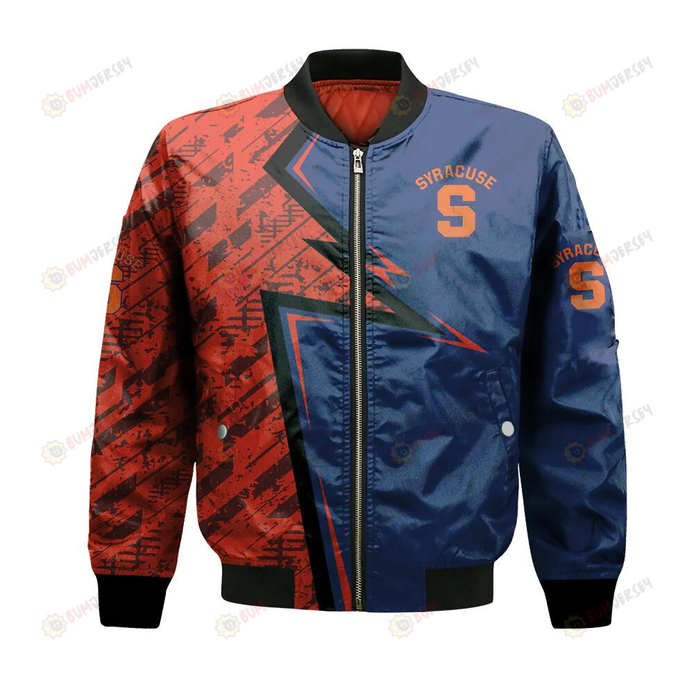 Syracuse Orange Bomber Jacket 3D Printed Abstract Pattern Sport