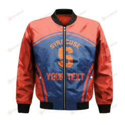 Syracuse Orange Bomber Jacket 3D Printed Custom Text And Number Curve Style Sport