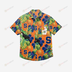 Syracuse Orange Floral Button Up Hawaiian Shirt