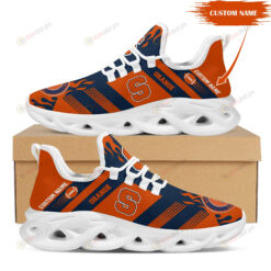 Syracuse Orange Logo Custom Name Pattern 3D Max Soul Sneaker Shoes In Orange And Blue