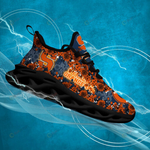 Syracuse Orange Logo Flower Pattern 3D Max Soul Sneaker Shoes