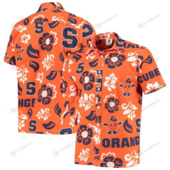 Syracuse Orange Orange Floral Button-Up Hawaiian Shirt