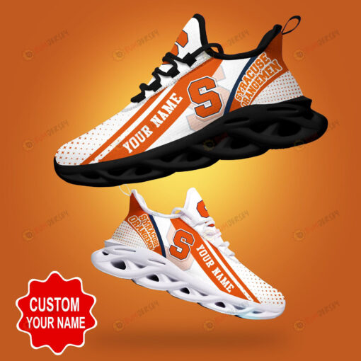 Syracuse Orange Shadow Logo Polka Dot Pattern Custom Name 3D Max Soul Sneaker Shoes