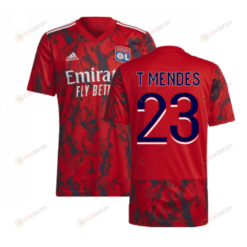 T Mendes 23 Olympique Lyon 2022-2023 Away Men Jersey - Red