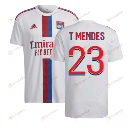 T Mendes 23 Olympique Lyon 2022-2023 Home Men Jersey - White
