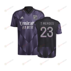 T Mendes 23 Olympique Lyon 2022-2023 Third Men Jersey - Purple