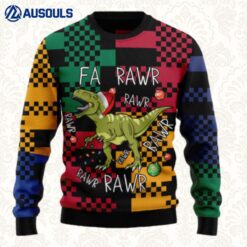T Rex Rawr Rawr Rawr Christmas Ugly Sweaters For Men Women Unisex