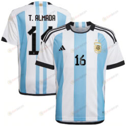 T. Almada 16 Argentina National Team Qatar World Cup 2022-23 Home Jersey