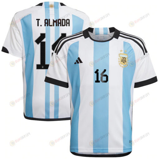 T. Almada 16 Argentina National Team Qatar World Cup 2022-23 Home Jersey