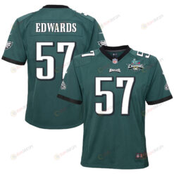 T.J. Edwards 57 Philadelphia Eagles Super Bowl LVII Champions 2 Stars 2 Stars Youth Jersey - Black