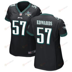 T.J. Edwards 57 Philadelphia Eagles Super Bowl LVII Champions 2 Stars WoMen's Jersey - Black