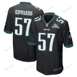 T.J. Edwards 57 Philadelphia Eagles Super Bowl LVII Champions Men's Jersey - Black