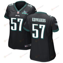 T.J. Edwards 57 Philadelphia Eagles Super Bowl LVII Champions WoMen's Jersey - Black