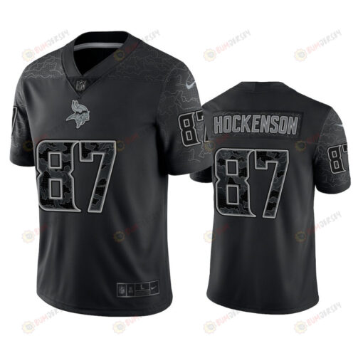 T.J. Hockenson 87 Minnesota Vikings Black Reflective Limited Jersey - Men