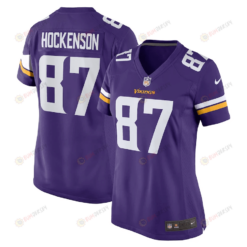 T.J. Hockenson 87 Minnesota Vikings Women's Game Player Jersey - Purple