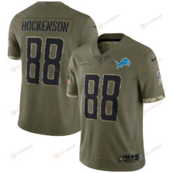 T.J. Hockenson Detroit Lions 2022 Salute To Service Limited Jersey - Olive