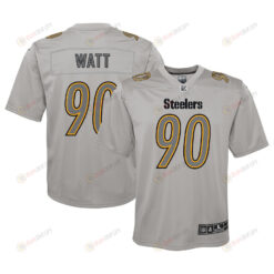 T.J. Watt 90 Pittsburgh Steelers Youth Atmosphere Game Jersey - Gray