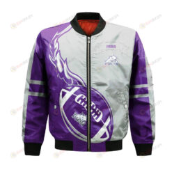 TCU Horned Frogs Bomber Jacket 3D Printed Flame Ball Pattern