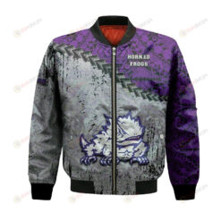 TCU Horned Frogs Bomber Jacket 3D Printed Grunge Polynesian Tattoo