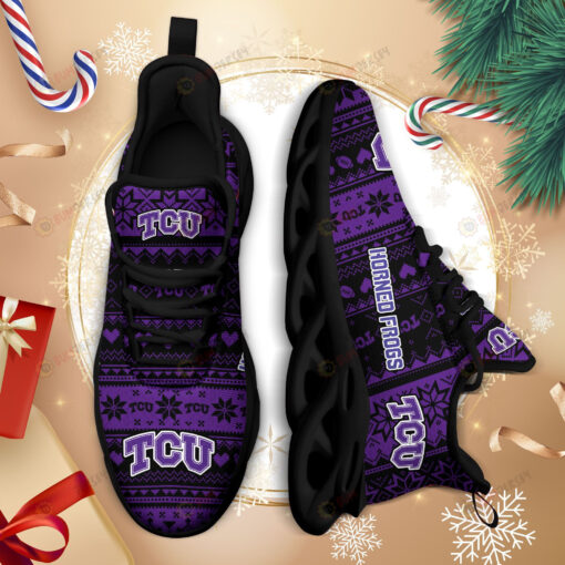 TCU Horned Frogs Logo Brocade Pattern 3D Max Soul Sneaker Shoes