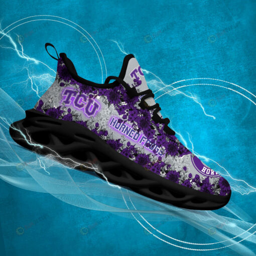 TCU Horned Frogs Logo Flower Pattern 3D Max Soul Sneaker Shoes