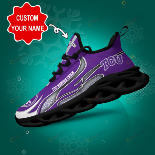 TCU Horned Frogs Logo Unique Pattern Custom Name 3D Max Soul Sneaker Shoes