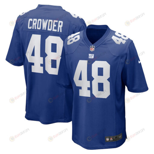 Tae Crowder 48 New York Giants Team Game Jersey - Royal