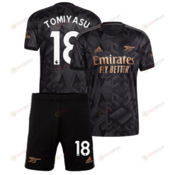 Takehiro Tomiyasu 18 Arsenal Away Kit 2022 - 2023 Men Jersey - Black