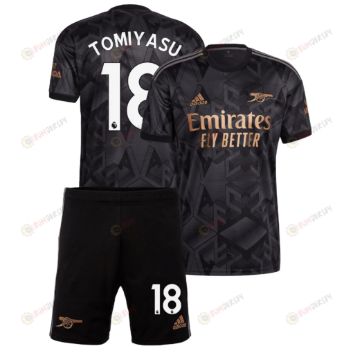 Takehiro Tomiyasu 18 Arsenal Away Kit 2022 - 2023 Men Jersey - Black