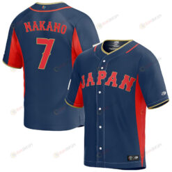 Takumu Nakano 7 Japan Baseball 2023 World Baseball Classic Jersey - Navy