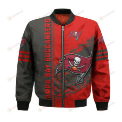 Tampa Bay Buccaneers Bomber Jacket 3D Printed Logo Pattern In Team Colours
