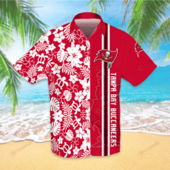 Tampa Bay Buccaneers Hawaiian Shirt With Floral And Leaves Pattern In Red